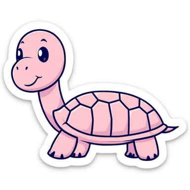 light pink turtle, cute, adorable, looks like a stuffed animal with no details in skin sticker