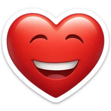 happy red heart sticker