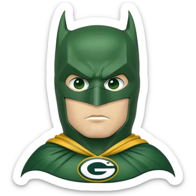 Batman as a Green Bay packers fan sticker