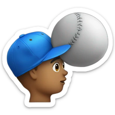 Sisyphus with a blue baseball cap sticker