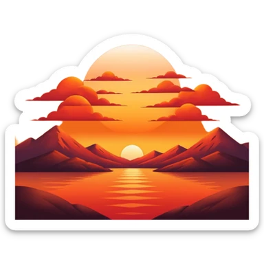 the sun has set sticker
