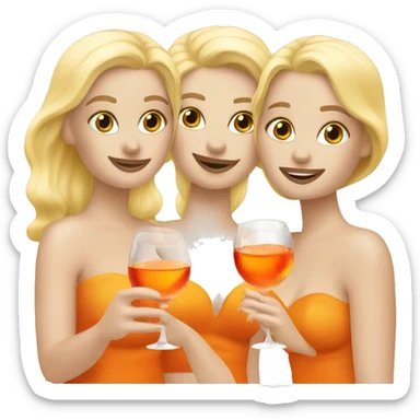 Three blond mermaids drinking aperol sticker