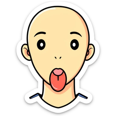 tongue sticking out sticker