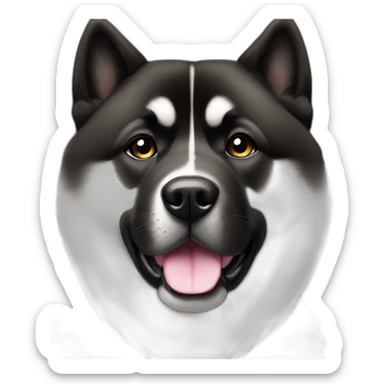 black akita americain with diamond sticker