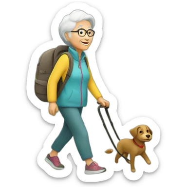 grandparent going for a walk in the forest sticker