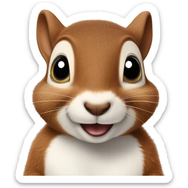 a squirrel with very puffy cheeks sticker