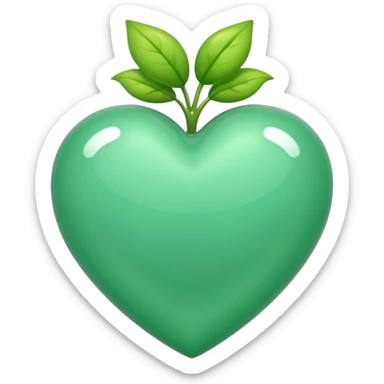 Un corazón de color verde en una tonalidad claridad con un poquito de brillitos sticker