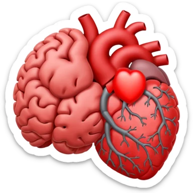 Brain and heart sticker