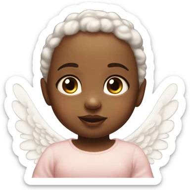 twin baby girls with halo and angel wings sticker