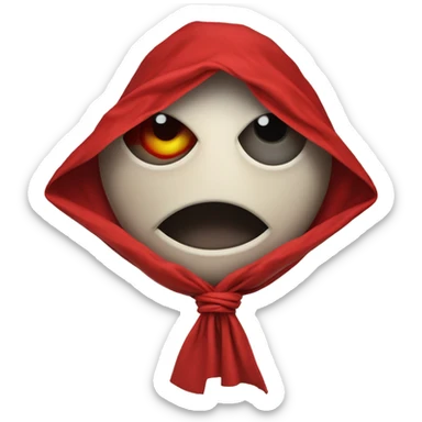 Tied it’s eye and mouth with red cloth sticker