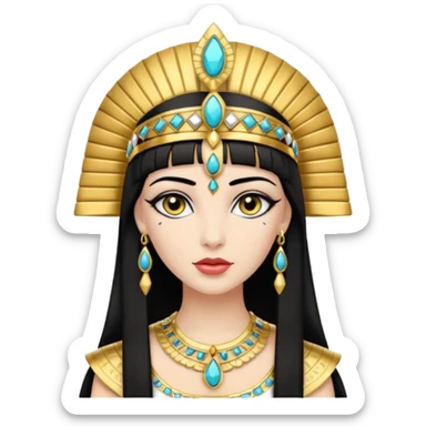 Cleópatra branca cabelos preto sticker