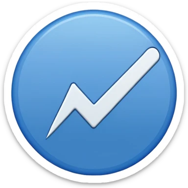 A blue circle with sharp edges and a while tick inside sticker