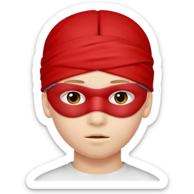 boy + red blindfold sticker