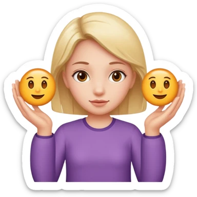 girl holding a six in one hand and a seven in the other hand sticker