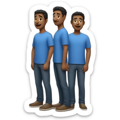 three guys looking in the same direction sticker