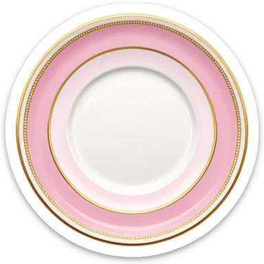 A luxurious plate with pink accents and elegant details,  sticker