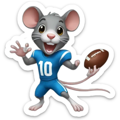 Rat playing football sticker