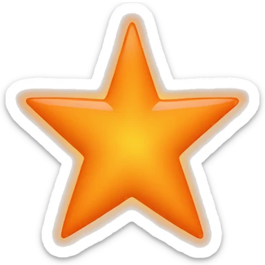 one plain neon orange star sticker