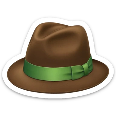 a fedora emoji with a green band sticker