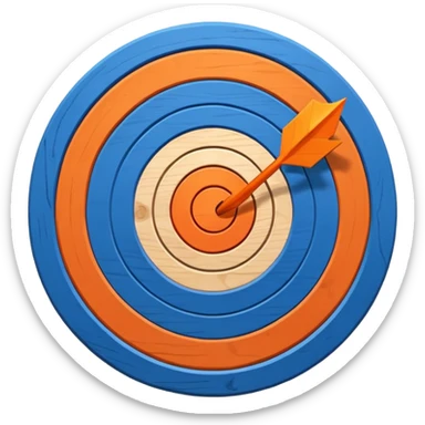 blue target with orange arrow in the center sticker