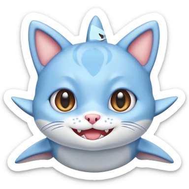 shark cat mofusand sticker