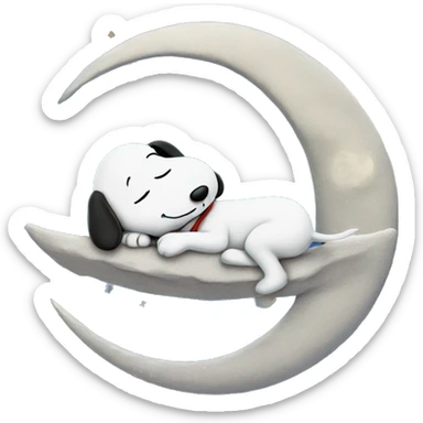 Snoopy sleeping in the moon sticker