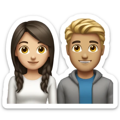 Fit white boyfriend and brunette girl sticker