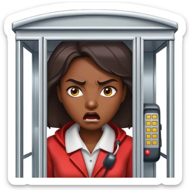 Téléphone booth with angry woman inside sticker