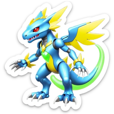 Modern Cyber Lombax-Digimon-Fakémon-creature, full body sticker