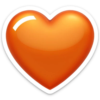 heart with a metallic orange finish sticker