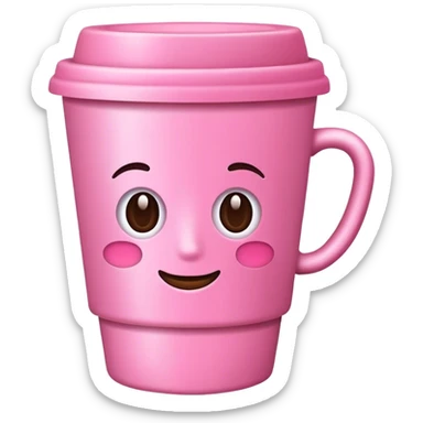 Taza de café rosa  sticker