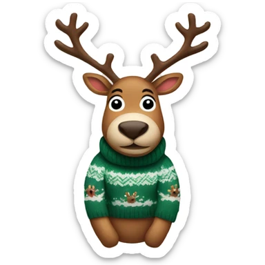 Reindeer in a sweater  sticker