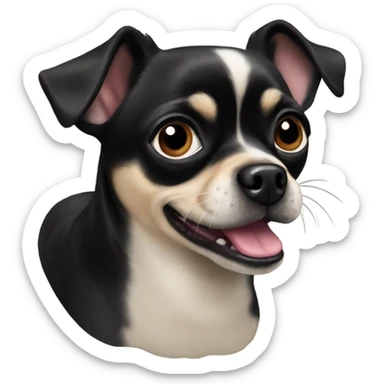 Black chihuahua pug mix breed dog sticker