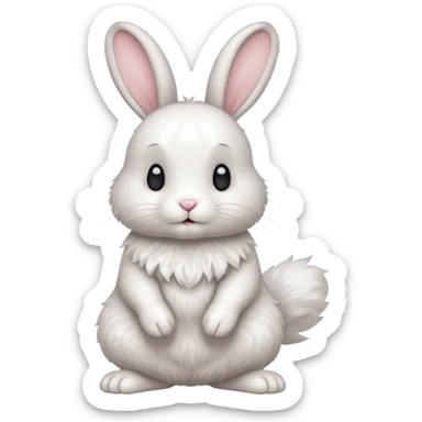 Cute rabbit full body with legs and all sticker