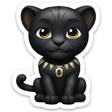 A black panther holding the number 0 in its paws sticker