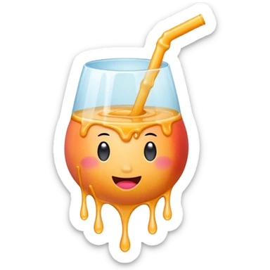 gaping hole leaking peach sticker