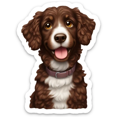 Chocolate Aussie doodle sticker