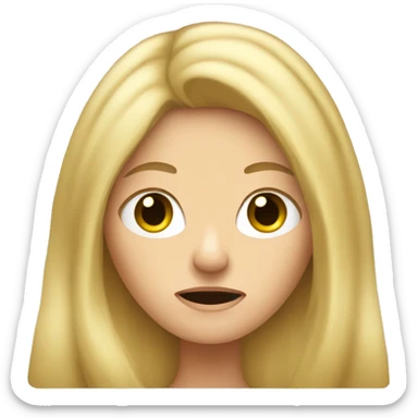 Blond woman with long hair annoyed  sticker