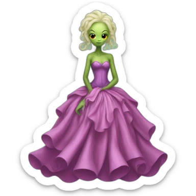 Cthulhu in a ball gown sticker