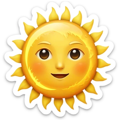 big sun with small tiny yellow moon moon beside it  tiny moon sticker