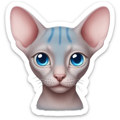 Pink-sphinx-cat-blue eyes  sticker