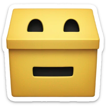 A Yellow emoji box block with 2 black vertical lines  sticker