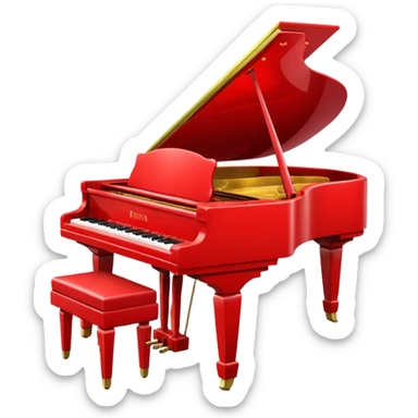 tiny red grand piano for emoji sticker