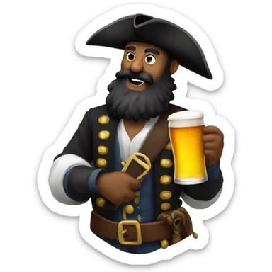 blackbeard with beer sticker