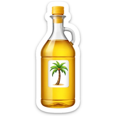 yellow palm cooking oil bottle, slightly tilted sticker