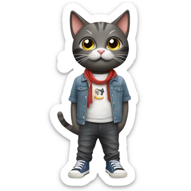  Cat wear Converse ￼  sticker