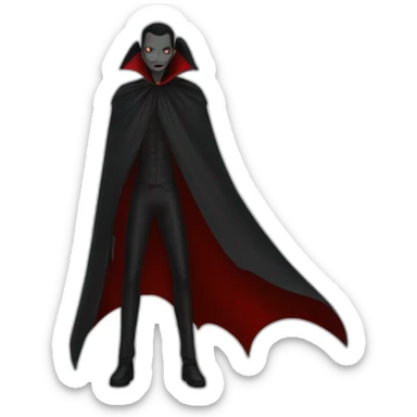 a-black vampire-cape, red inside sticker