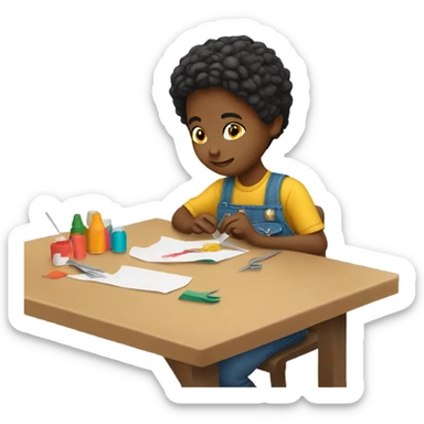 a child does handicrafts sticker