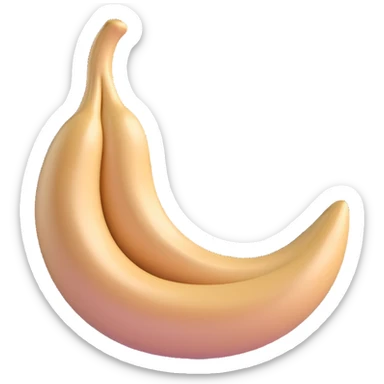 3D color illustration of cashew nuts, realistically shaped curved crescent nuts, smooth slightly wrinkled beige light tan texture, glossy slightly roasted with soft sheen, a few cashews grouped together, emoji clip-art style, clean 3D style, pure white background sticker