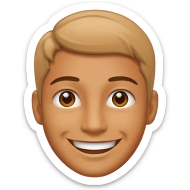 Generate a smiling emoji of this person please sticker